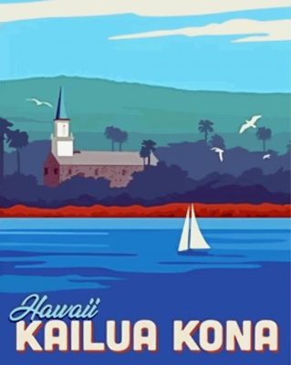 Hawaii Kailua Kona Poster Paint By Numbers