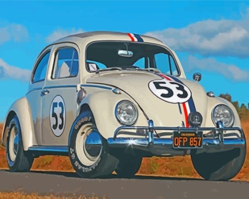 Herbie Car Volkswagen Beetle Paint By Numbers