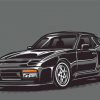 Illustration Black Porsche 944 Car Paint By Numbers