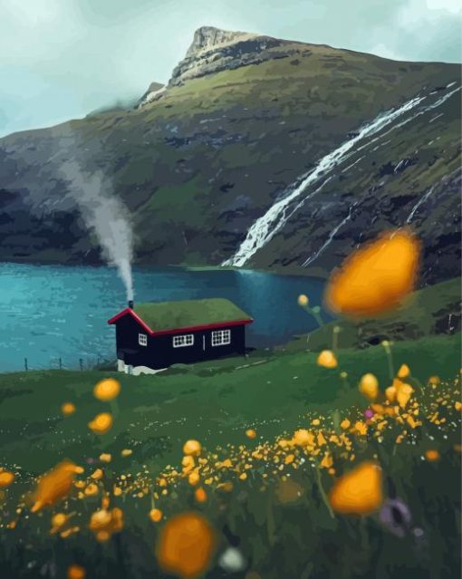 Isolated House Beautiful View Paint By Numbers