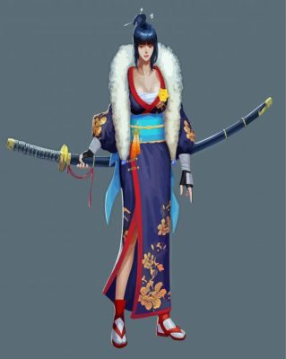 Japanese Swordswoman Paint By Numbers