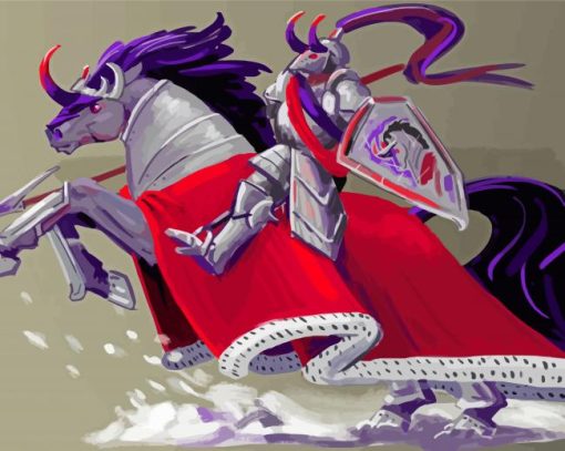 Jousting knight Art Paint By Numbers