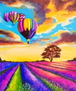 Lavender Hot Air Balloons Paint By Numbers