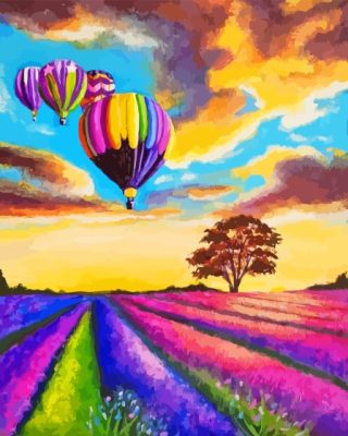 Lavender Hot Air Balloons Paint By Numbers