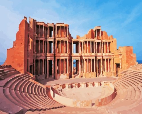 Libya Sabratha Ancient Theatre Paint By Numbers