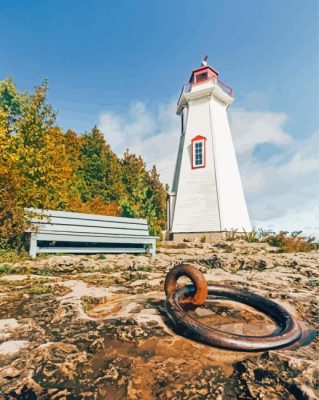 Lighthouse In Tobermory Canada Paint By Numbers