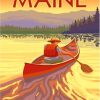 Man In Boat At Rangeley Lake Maine Poster Paint By Numbers