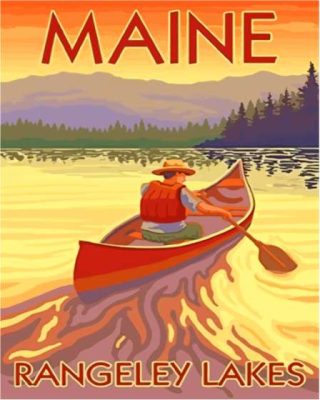 Man In Boat At Rangeley Lake Maine Poster Paint By Numbers