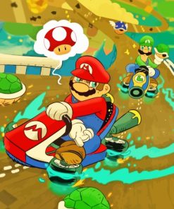 Mario Kart And Luigi Game Paint By Numbers