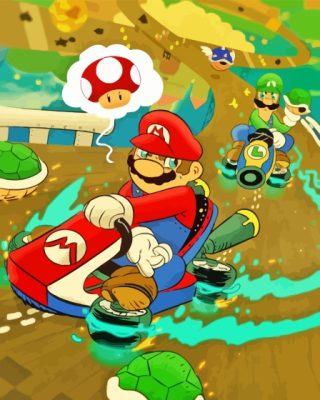 Mario Kart And Luigi Game Paint By Numbers