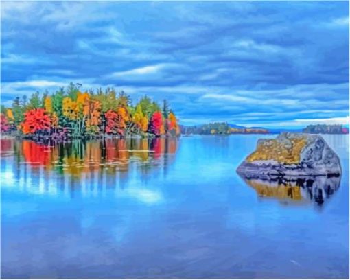 Millinocket Lake Maine Landscape Paint By Numbers