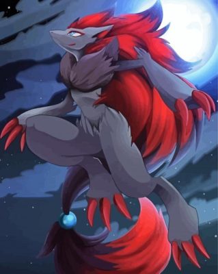 Moonlight Zoroark Pokemon Paint By Numbers