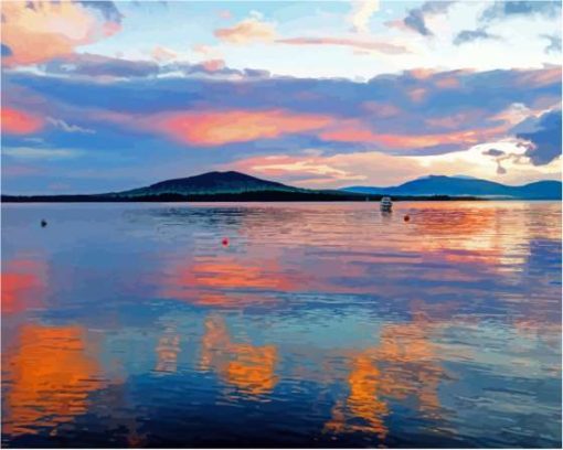 Moosehead Lake Maine Sunset Paint By Numbers