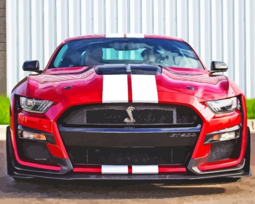 Mustang Shelby Gt500 Red Car Paint By Numbers