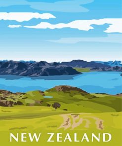 New Zealand Lake Wanaka Poster Paint By Numbers