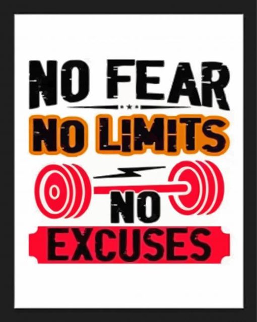 No Fear No Limits No Excuses Art Paint By Numbers