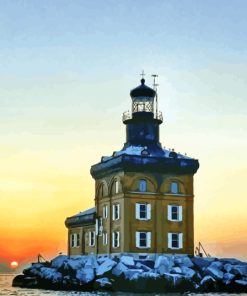 Ohio Toledo Harbor Lighthouse At Sunset Paint By Numbers