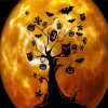 Orange Moon Silhouette Paint By Numbers