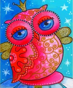 Pink Owl Bird Paint By Numbers