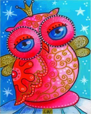 Pink Owl Bird Paint By Numbers