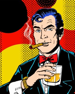 Pop Art Man And Cigar Paint By Numbers