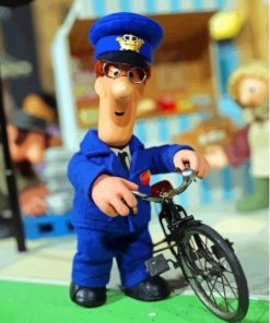 Postman Pat With Bicycle Paint By Numbers