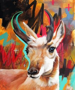 Pronghorn Deer Art Paint By Numbers