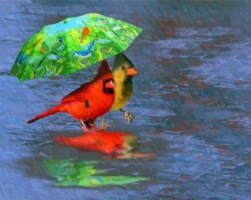 Rain And Birds Paint By Numbers