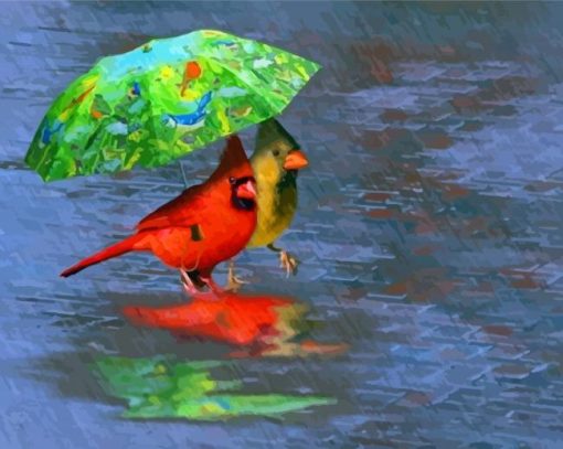 Rain And Birds Paint By Numbers