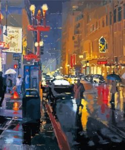 Rainy City At Night Paint By Numbers