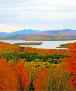 Rangeley Lake Maine Autumn Paint By Numbers