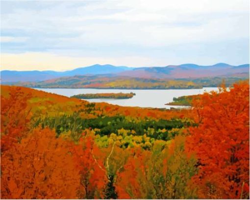 Rangeley Lake Maine Autumn Paint By Numbers