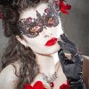 Red Black Masquerade Lady Paint By Numbers