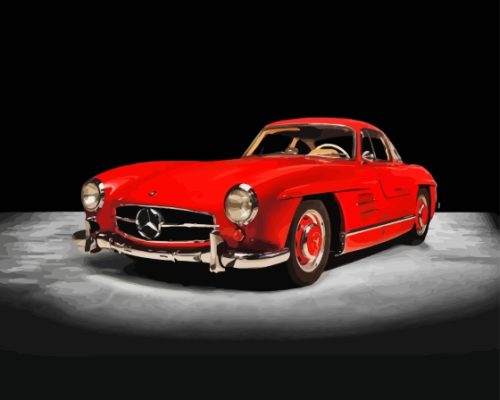 Red Mercedes Sl 300 Car Paint By Numbers