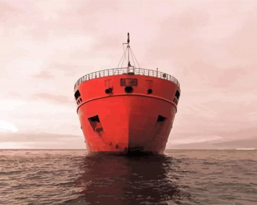 Red Ship Prow Paint By Numbers