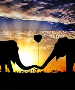 Romantic Elephants Paint By Numbers