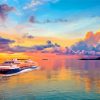 Royal Caribbean Ship Sunset Scene Paint By Numbers