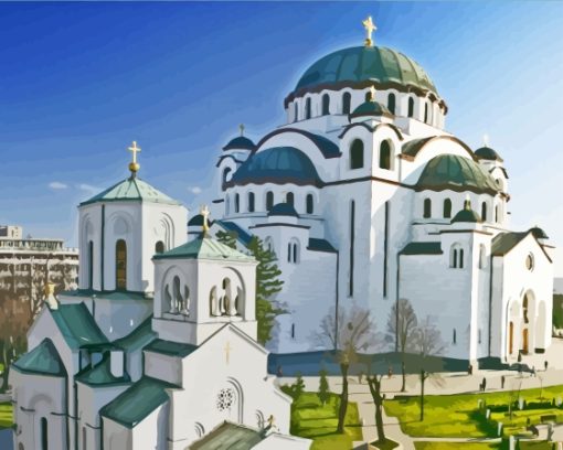 Saint Sava Temple Belgrade Paint By Numbers