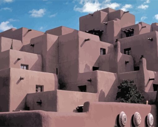 Santa Fe Architecture Paint By Numbers