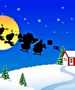 Santa Claus Silhouette Art Paint By Numbers