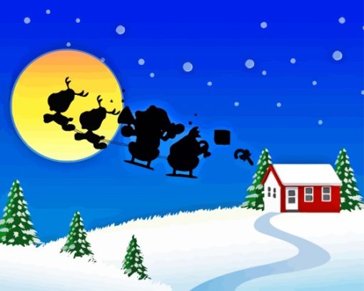 Santa Claus Silhouette Art Paint By Numbers