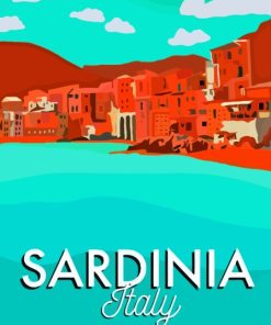 Sardinia Vintage Poster Paint By Numbers