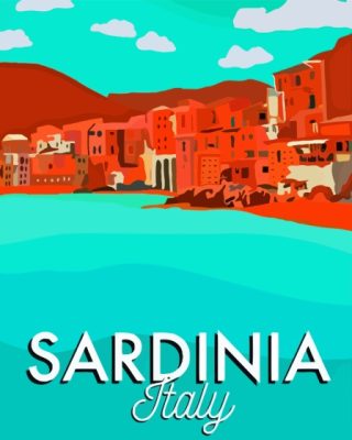 Sardinia Vintage Poster Paint By Numbers