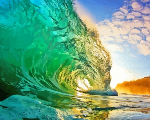 Sea Wave Sunrise Paint By Numbers