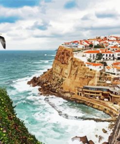 Seagull Flying Over Azenhas Do Mar Paint By Numbers