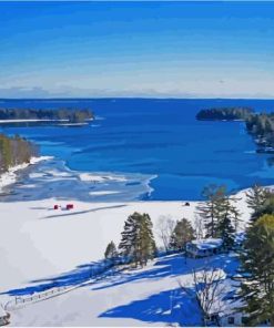 Sebago Lake Maine Winter Paint By Numbers