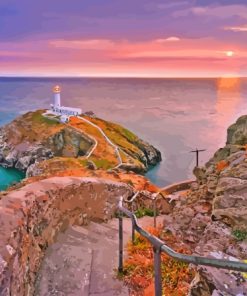 South Stack Island At Sunset Paint By Numbers