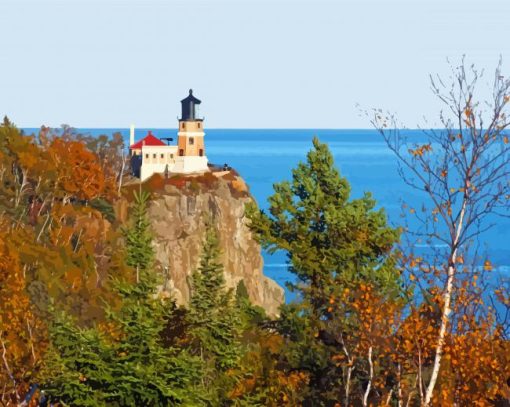 Split Rock Lighthouse State Park North Shore MinnesotaPaint By Numbers