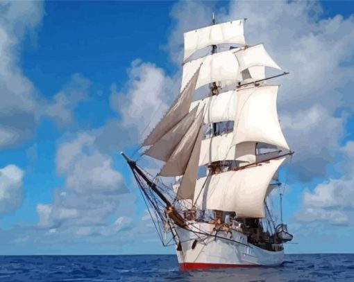 Square Rigger In The Ocean Paint By Numbers