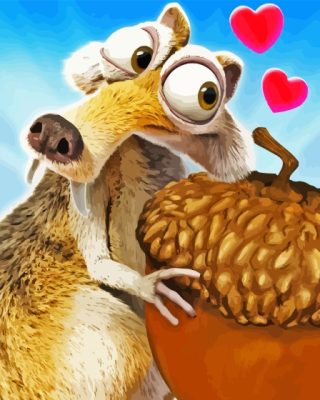 Squirrel Scrat Ice Age Paint By Numbers